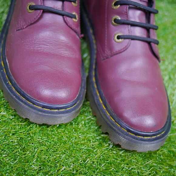 Dr. Martens Luana Combat Boots - Cherry Red Leather - Women's Size 7 - Picture 5 of 7